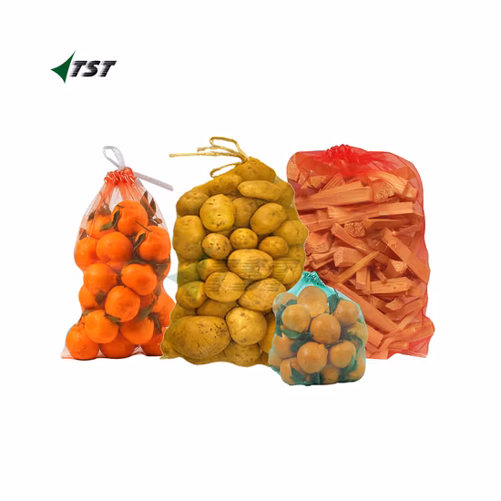 Saco de malha mono HDPE mais vendido com cordão para embalar frutas