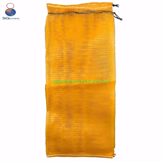China Factory Wholesale Durável Cebola Batata Tomate Repolho Legumes Frutas Lenha Frutos do Mar Embalagem De Plástico Com Cordão PP Tubular Leno Net Mesh Bag