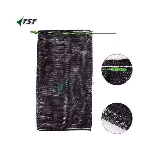 Saco de malha mono HDPE Greenn verde rosa com cordão para embalar alho