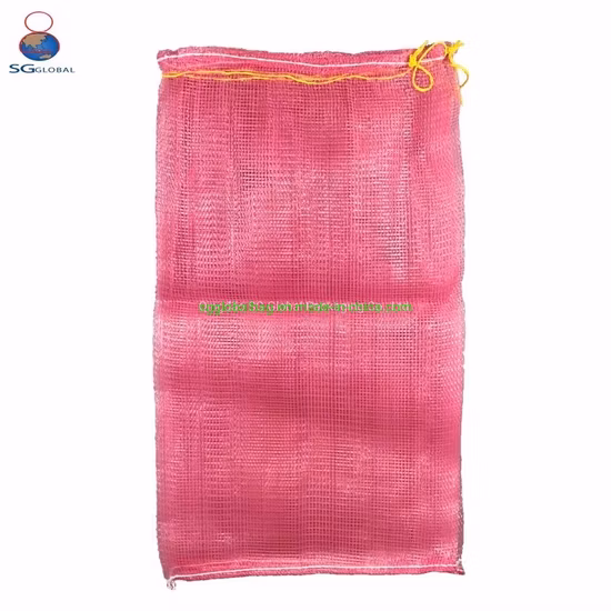 GRS SGS CE Embalagem de fábrica Cebola Batata Tomate Repolho Alho Laranja Vegetais Frutas Lenha Marisco Embalagem de plástico com cordão PP Tubular Leno Net Mesh Bag